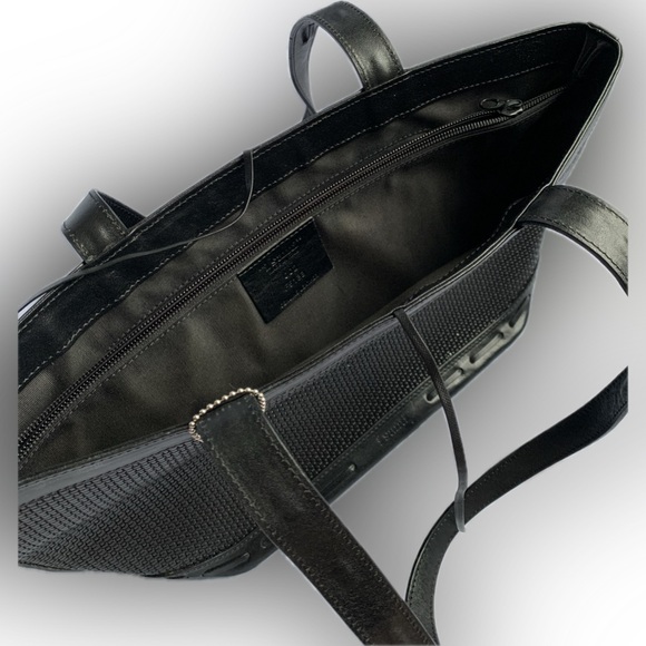 NWOT I SANTI Italian Black Leather Shoulder Bag Purse | never used - Picture 2 of 10